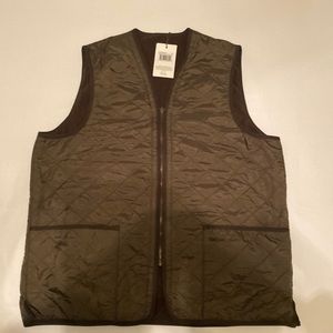 New Barbour Polarquilt waistcoat (vest), size XL, green